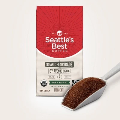 Seattle's Best Coffee 6th Avenue Bistro Blend Organic Dark Roast Ground Coffee  12oz