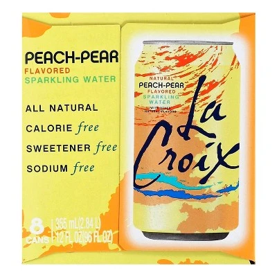 LaCroix Peach Pear Sparkling Water  8pk/12 fl oz Cans
