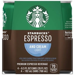 Starbucks Starbucks Doubleshot Espresso Light Premium Coffee Drink  4pk/6.5 fl oz Cans