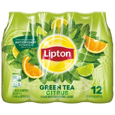 Lipton Citrus Iced Green Tea 12pk/16.9 fl oz Bottles