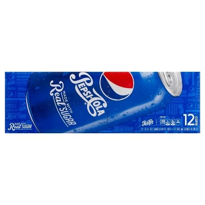 Pepsi Cola with Real Sugar 12pk/12 fl oz Cans