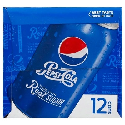 Pepsi Cola with Real Sugar 12pk/12 fl oz Cans
