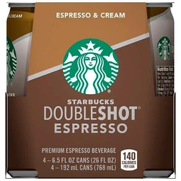 Starbucks Starbucks Double Shot Espresso And Cream Coffee Drink  4pk/6.5 fl oz Cans