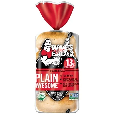 Dave's Killer Bread Plain Awesome Organic Bagels 16.75oz