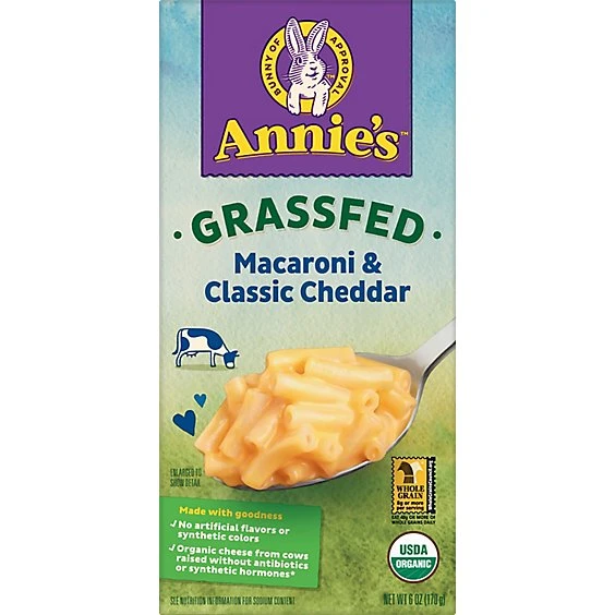 Annie's Organic Grassfed Classic Mild Cheddar Flavor Macaroni & Cheese  6oz