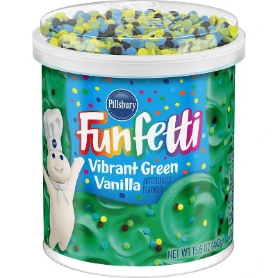 Pillsbury Funfetti Vibrant Green Vanilla Frosting 15.6 oz