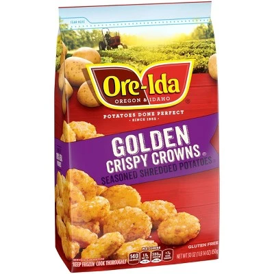 Ore Ida Crispy Crowns Seasoned Frozen Shredded Potatoes  30oz