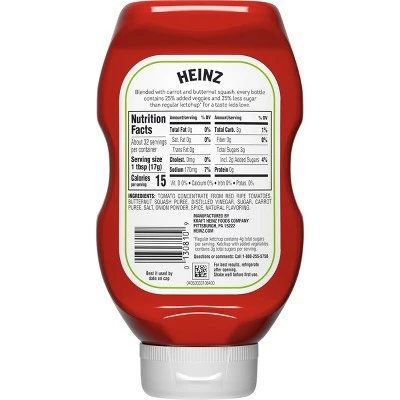Heinz Veggie Blended Ketchup  20oz
