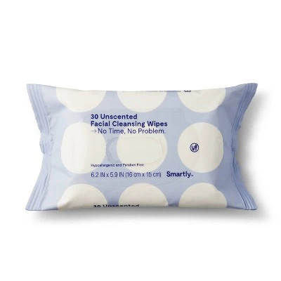 Unscented Facial Cleansing Wipes  30ct  Smartly™