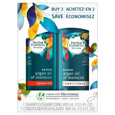 Herbal Essences Argan Oil of Morocco Shampoo + Conditioner Dual Pack  27 fl oz