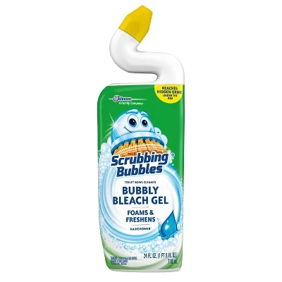 Scrubbing Bubbles Bubbly Bleach Gel Toilet Bowl Cleaner  Rainshower  24 fl oz
