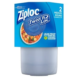 Ziploc Ziploc Twist 'n Loc Container  Medium Round  32oz/2 ct
