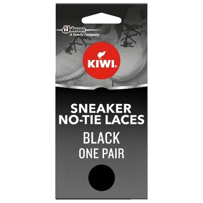 KIWI Sneaker No Tie Shoe Laces, Black, One Size Fits All (1 Pair)