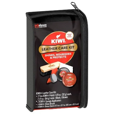 KIWI Leather Shoe Care Kit Black & Brown  6ct