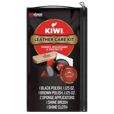 KIWI Leather Shoe Care Kit Black & Brown  6ct