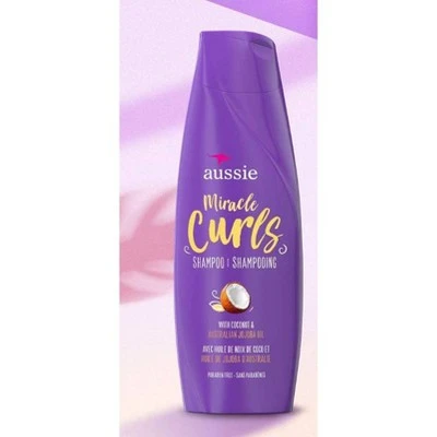 Aussie Paraben Free Miracle Curls Shampoo with Coconut & Jojoba Oil For Curly Hair  12.1 fl oz