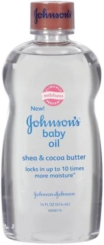 Johnson's Baby Oil With Shea & Cocoa Butter For Dry Skin  14 fl oz
