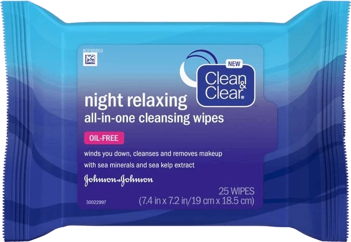 Clean & Clear Night Relaxing All In One Facial Cleansing Wipes  25ct