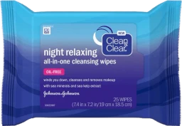 Clean & Clear Clean & Clear Night Relaxing All In One Facial Cleansing Wipes  25ct