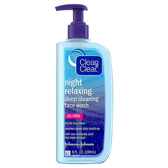 Clean & Clear Night Relaxing Oil Free Deep Cleaning Face Wash 8 fl oz