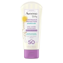 Aveeno Baby Aveeno Baby Continuous Protection Sensitive  Zinc Oxide With Broad Spectrum Skin Lotion Sunscreen  