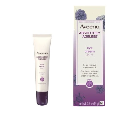 Aveeno Absolutely Ageless 3in1 Under Eye AntiWrinkle Cream 0.5oz