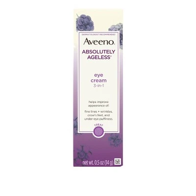 Aveeno Absolutely Ageless 3in1 Under Eye AntiWrinkle Cream 0.5oz
