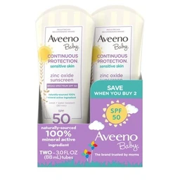 Aveeno Aveeno Baby Continuous Protection Sensitive Lotion  SPF 50  2ct/6 fl oz Total