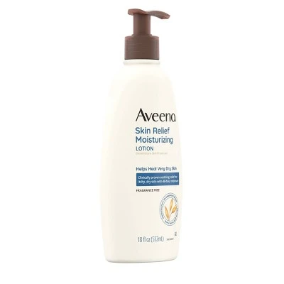 Aveeno Active Naturals Skin Relief 24 Hour Moisturizing Lotion, Fragrance Free (2016 formulation)