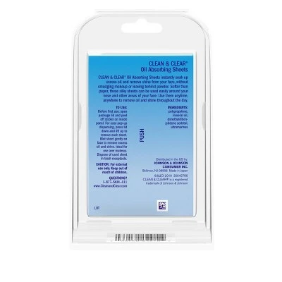 Clean & Clear Oil Absorbing Facial Blotting Sheets  50ct