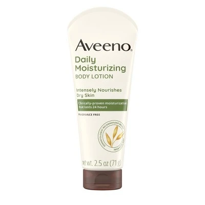Unscented Aveeno Daily Moisturizing Lotion To Relieve Dry Skin  2.5 fl oz