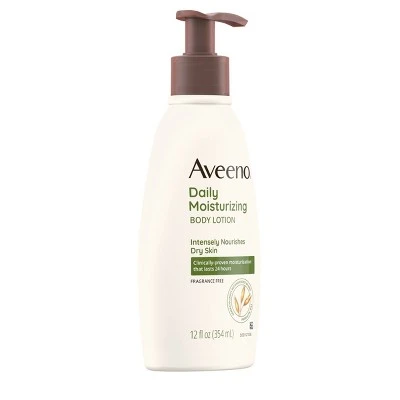 Unscented Aveeno Daily Moisturizing Lotion For Dry Skin  12 fl oz