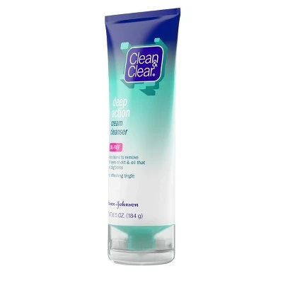 Clean & Clear Oil Free Deep Action Cream Facial Cleanser 6.5oz