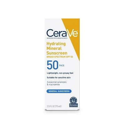 CeraVe Mineral Sunscreen Lotion for Face  SPF 50 2.5oz