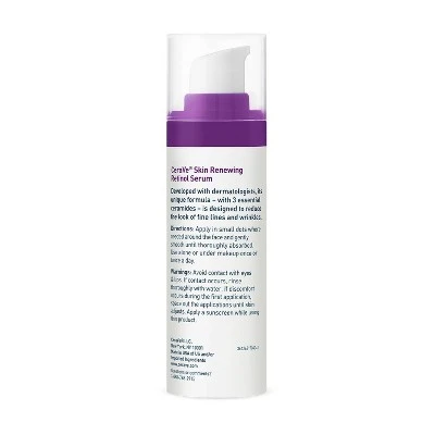 CeraVe Skin Renewing Retinol Face Cream Serum for Fine Lines & Wrinkles  1oz