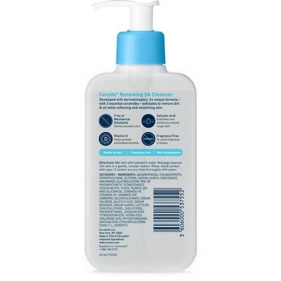 CeraVe Renewing SA Face Cleanser for Normal Cleanser 8 fl oz