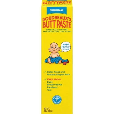 Boudreaux's Original Butt Paste Diaper Rash Ointment Tube  4oz