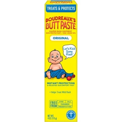 Boudreaux's Original Butt Paste Diaper Rash Ointment Tube  4oz