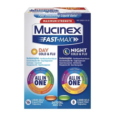 Mucinex Fast Max Cold, Flu & Sore Throat Liquid Gels Acetaminophen 24ct