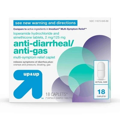 Anti Diarrheal / Anti Gas Multi Symptom Relief Caplet  18ct  Up&Up™