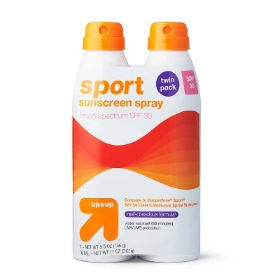 Sport Sunscreen Continuous Spray Twin Pack  SPF 30  11oz  Up&Up™