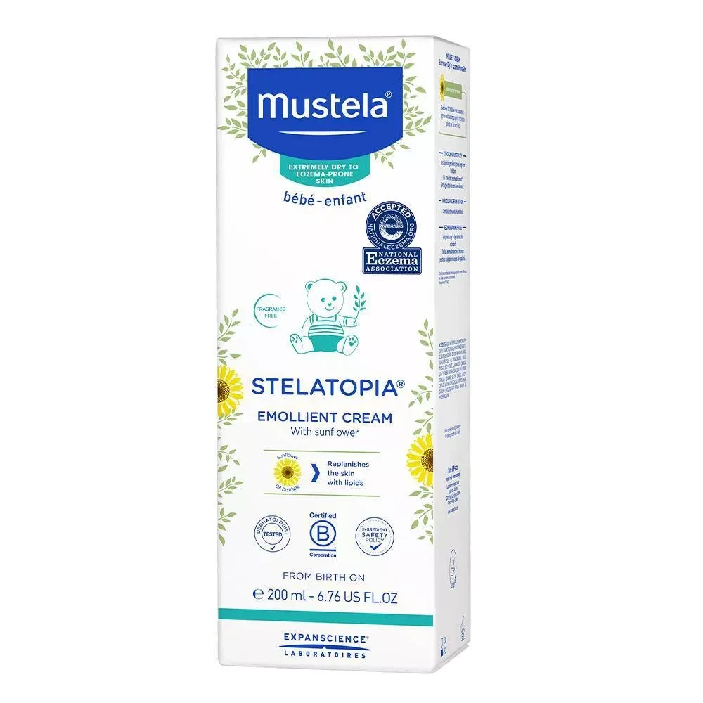 Mustela Stelatopia Emollient Fragrance Free Baby Cream for Eczema Prone Skin  6.76 fl oz