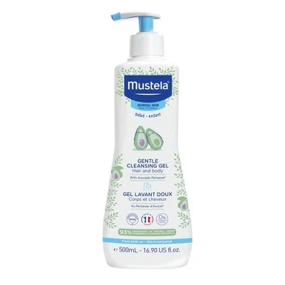 Mustela Gentle Cleansing Gel Baby Body Wash & Baby Shampoo  16.9 fl oz