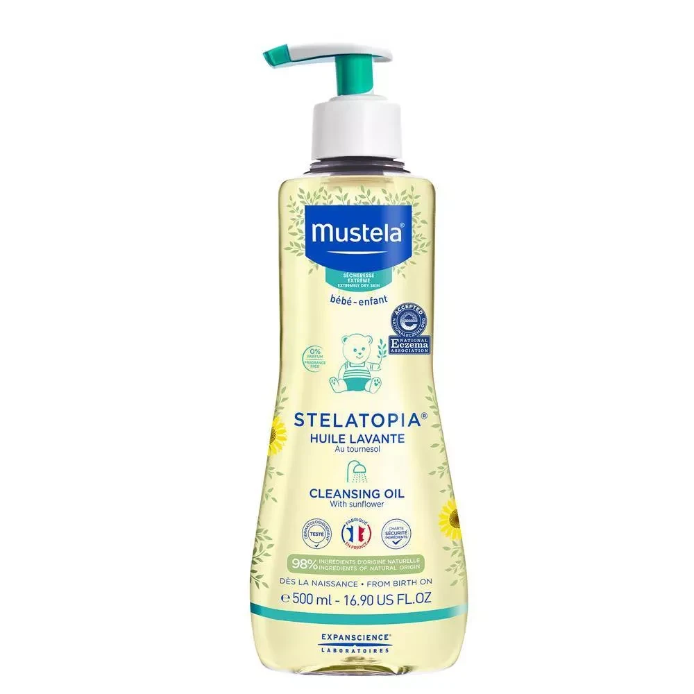 Mustela Stelatopia Cleansing Baby Oil for Eczema Prone Skin  16.9 fl oz