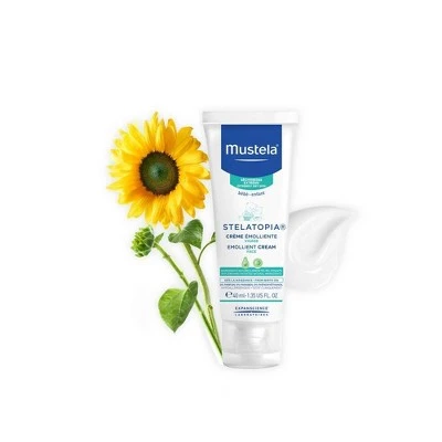 Mustela Stelatopia Emollient Baby Face Cream for Eczema Prone Skin Fragrance Free  1.35 fl oz