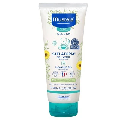 Mustela Stelatopia Fragrance Free Baby Cleansing Gel & Wash for Eczema Prone Skin  6.76 fl oz