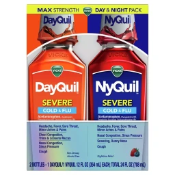 Vicks Vicks DayQuil & NyQuil Severe Cold & Flu Relief Liquid 12 fl oz/2pk