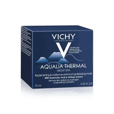Vichy Aqualia Thermal Night Spa Anti Fatigue Night Cream & Face Mask with Hyaluronic Acid  2.54oz