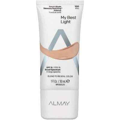 Almay Smart Shade Skintone Matching Makeup with SPF 15 Light Shades, 1 fl oz
