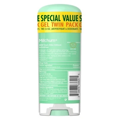 Mitchum Women's Advanced Control Shower Fresh Gel Antiperspirant & Deodorant Twin Pack 6.8oz